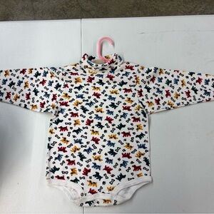 Vintage Kiks Colorful Dog Print turtleneck, onesie